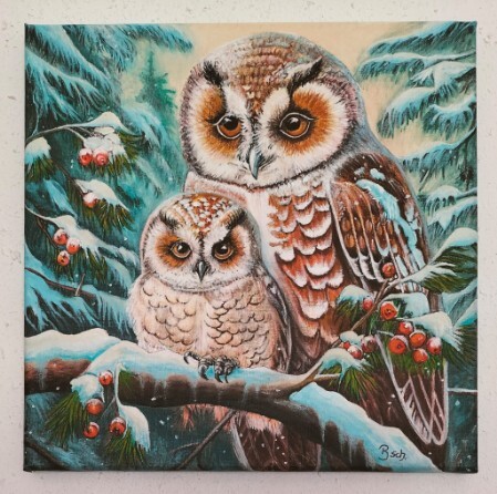 Eulen im Winter
