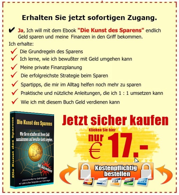 Die Kunst des Sparens Verkaufsbutton